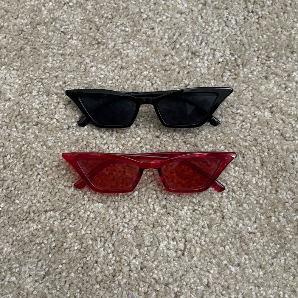 Chic Black and Red Cat Eye Sunglasses